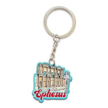 Museum Themed Custom Shape Double Face Printed Epoxy Keychain