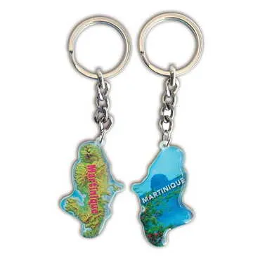 City Themed Custom Shape Double Face Printed Epoxy Keychain