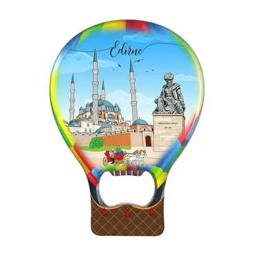 City Themed Baloon Shaped Metal Magnetic Bottle Opener 102x73 mm - Standart - 3