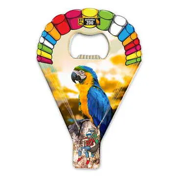 Zoo Themed Parachute Shaped Metal Magnetic Opener 113x75 mm