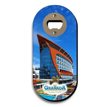 Hotel Themed Custom Shaped Printed MDF Wooden Bottle Opener