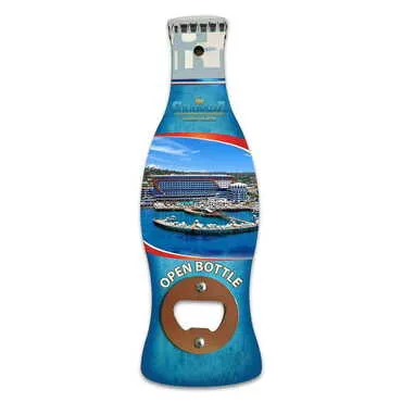 Hotel Themed Coke Bottle Shaped Printed MDF Wooden Bottle Opener 200x66 mm