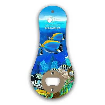 Aquapark Themed Classic Shaped Printed MDF Wooden Bottle Opener 170x79 mm