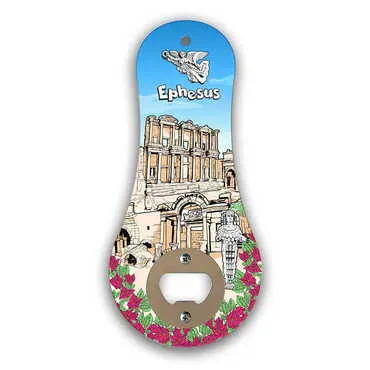 Museum Themed Classic Shaped Printed MDF Wooden Bottle Opener 170x79 mm