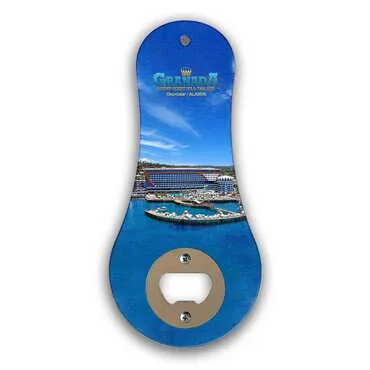 Hotel Themed Classic Shaped Printed MDF Wooden Bottle Opener 170x79 mm