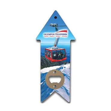 Cable Card Themed Arrow Shaped Printed MDF Wooden Bottle Opener 193x82 mm