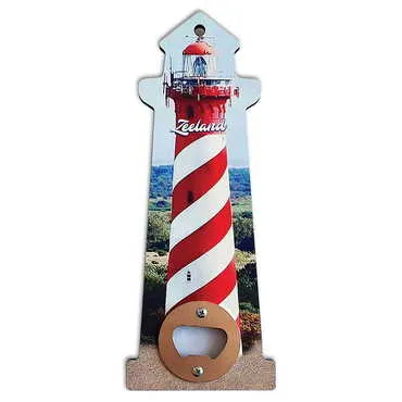 Customazible Lighthouse Shaped Printed MDF Wooden Bottle Opener 188x77 mm - Standart