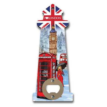 City Themed Lighthouse Shaped Printed MDF Wooden Bottle Opener 188x77 mm - Standart - 2