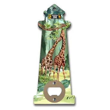 Zoo Themed Lighthouse Shaped Printed MDF Wooden Bottle Opener 188x77 mm