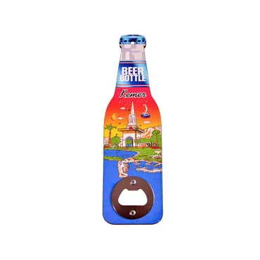 Kemer Themed Beer Bottle Shaped Printed MDF Wooden Bottle Opener 200x59 mm