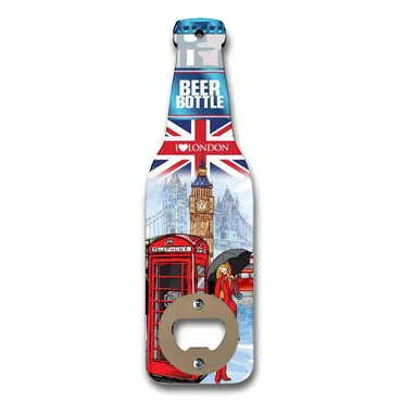 City Themed Beer Bottle Shaped Printed MDF Wooden Bottle Opener 200x59 mm - Standart - 2