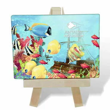 Aquapark Themed Mini Print Canvas Magnet With Easel 70x100 mm