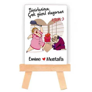 Sweetheart Themed Mini Print Canvas Magnet With Easel 70x100 mm - 2