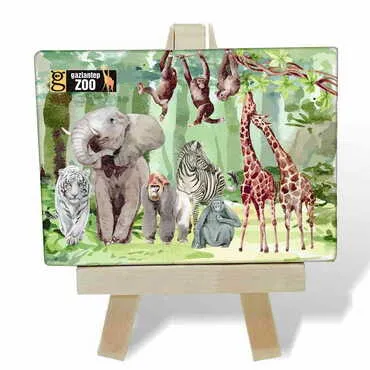Zoo Themed Mini Print Canvas Magnet With Easel 70x100 mm