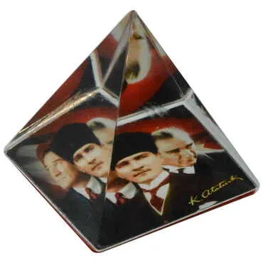 Ataturk Themed Hemisphere Glass Paperweight 5Cm - 2