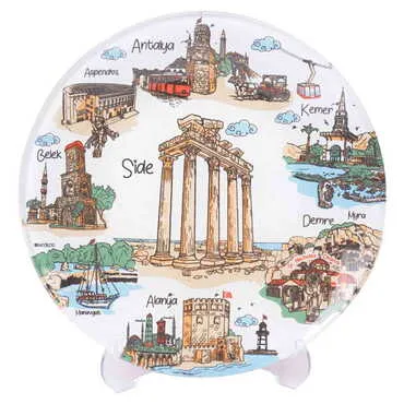 Side Themed Bespoke Printed Glass Plate 18 Cm