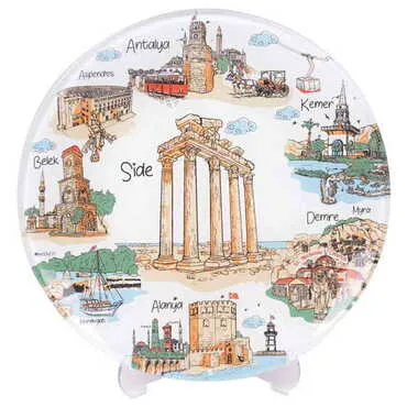 Side Themed Bespoke Printed Glass Plate 21 Cm
