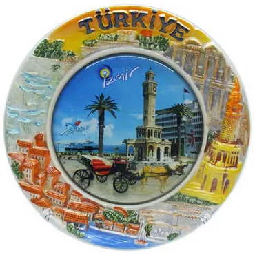 Aegean Region Orange Ceramic Decorative Plate 15 Cm - Standart