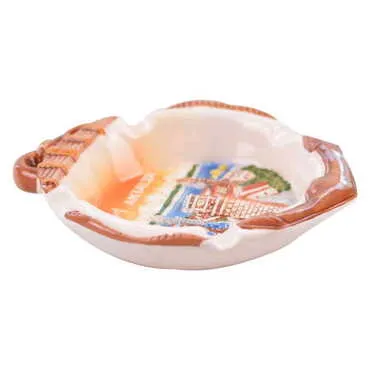 Antalya Themed Ceramic Orange Anchor Ashtray - Standart - 3