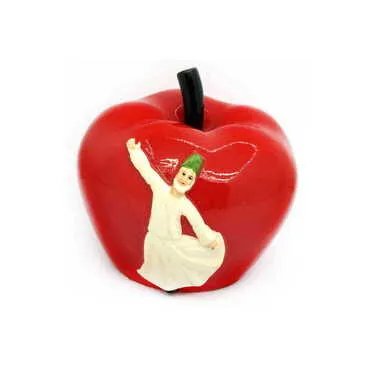 Ceramic Apple Shaped Semazen Figurine 12 Cm