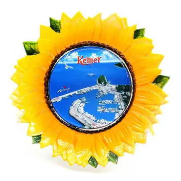 Customazible Sunflower Shaped Ceramic Decorative Plate 15 Cm - Standart