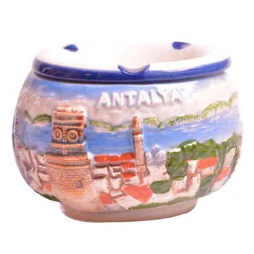 Antalya Themed Ceramic Ashtray