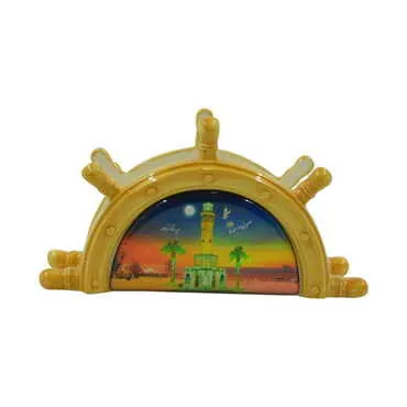 Izmir Themed Anchor Shaped Ceramic Napkin Holder