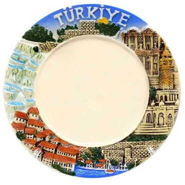 Customazible Turkey Themed Ceramic Decorative Plate 15 Cm - Standart - 2