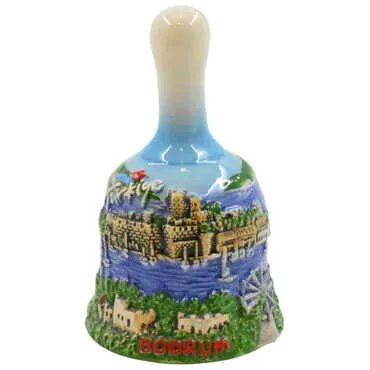 Bodrum Themed Bodrum Themed Small Size Blue Ceramic Bell