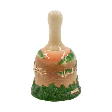 Bodrum Themed Small Size Brown Ceramic Bell - Standart - 2