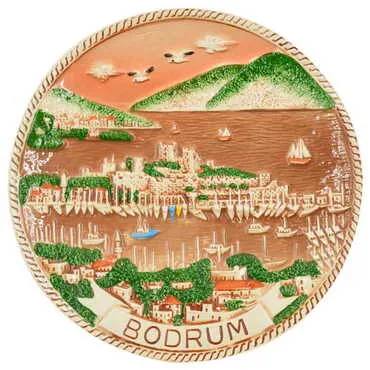 Bodrum Themed Bodrum Themed Brown Ceramic Plate 10 Cm