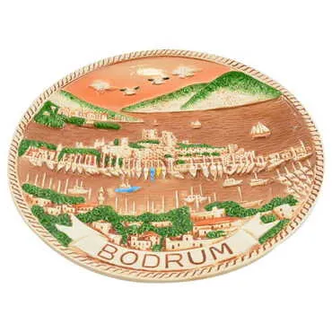 Bodrum Themed Bodrum Themed Brown Ceramic Plate 15 Cm - Standart - 2