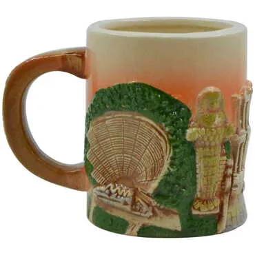 Ephesus Themed Brown Ceramic Mug - Standart - 2