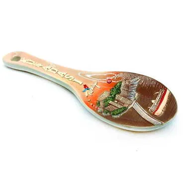 Kusadasi Themed Brown Ceramic Spoon Rest - Standart