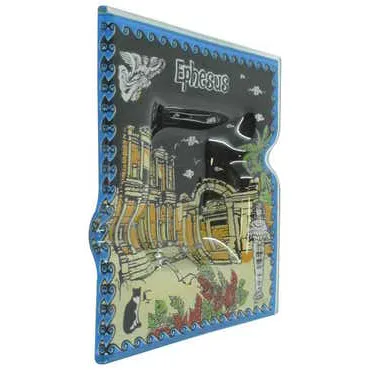 Ephesus Themed Decorated Glass Ashtray 100X100 Mm - 2
