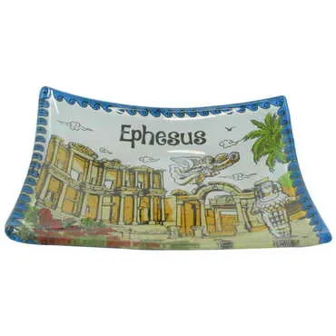 Toptan Efes Temalı Myros Dekoratif Cam Çerezlik 12X14 cm - Standart - 2