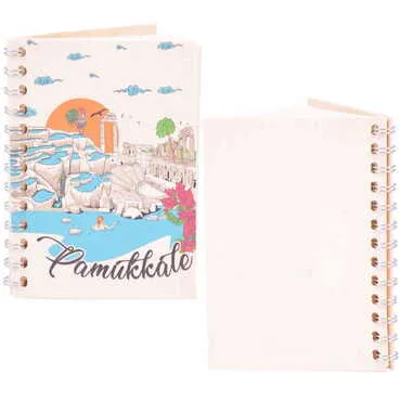 Toptan Pamukkale Temalı Ahşap Kapakli Defter 120*170 Mm - Standart - 2