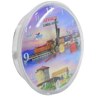 Toptan Ayvalık Temalı Myros Plastik Saat Magnet - Standart - 4