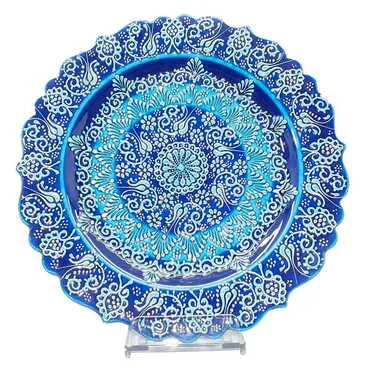 Turkish Ceramic Turquoise Plate 30 Cm