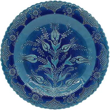 Turkish Ceramic Turquoise Plate 40 Cm