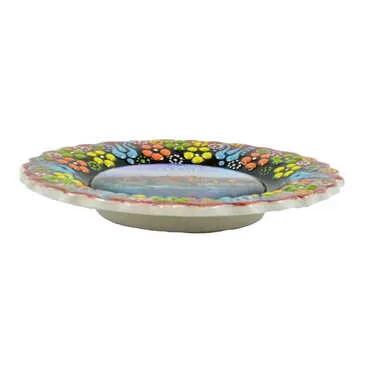Toptan Alaçatı Bölgesi Temalı Çini Myros Resim Tabak 12 cm - 2