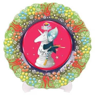 Theme Park Themed Turkish Ceramic Plate With Epoxy 18 Cm