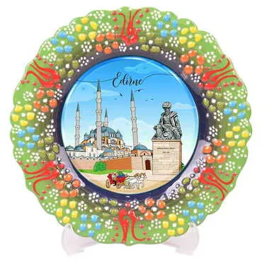 Toptan Şehre Özel Çini Myros Resim Tabak 25 cm - 3