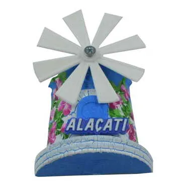 Alacati Themed Marine Themed Windmill Travel Fridge Magnet - Standart - 2