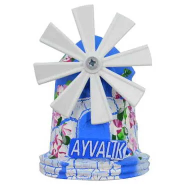 Ayvalik Themed Marine Themed Windmill Travel Fridge Magnet