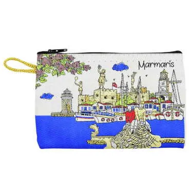 Marmaris Themed Turkish Woven Regional Wallet 150X95X10 mm - Standart - 2