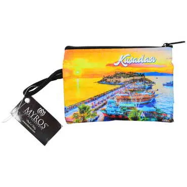 Toptan Kuşadası Temalı Myros Cüzdan 113x80x8 mm