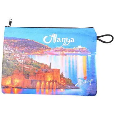 Alanya Themed Turkish Woven Wallet 215x155x8 mm