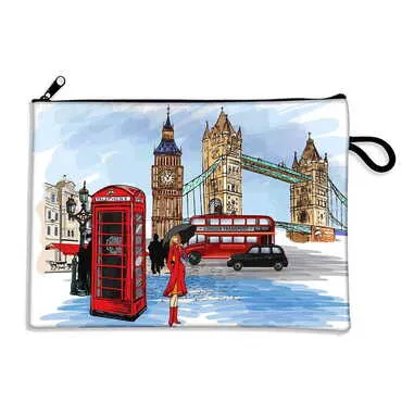 London Themed Turkish Woven Wallet 215x155x8 mm - Standart - 4
