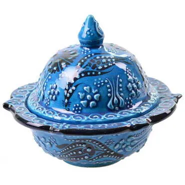 Turkish Ceramic Turquoise Candy Dish 13 Cm